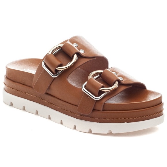 J/SLIDES Shoes - NWT J/SLIDES BAHA Tan Leather Sandal